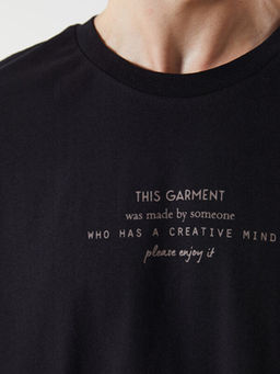 Bisiklet Yaka Bask?l? Penye Erkek Ti??rt