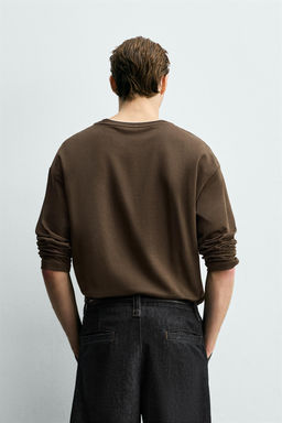 T-SHIRT WITH CONTRAST DOUBLE-LAYER HEMS - Zara фото 11