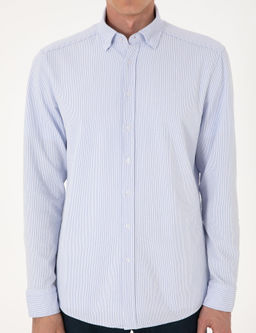 A__k Mavi Slim Fit _izgili Uzun Kollu G_mlek - Pierre cardin фото 6