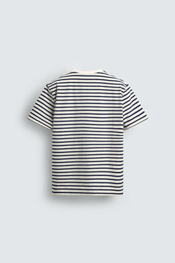CAMISETA MEDIUM WEIGHT B?SICA /02 / Blanco / Marino - Zara фото 8