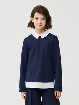 14543 Джемпер для девочек F072.01-3 синий - Смена фото 5