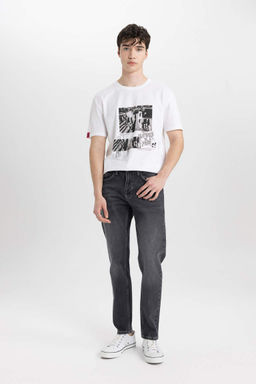 Узкие зауженные джинсовые брюки с нормальной талией и зауженной посадкой - Defacto фото 4