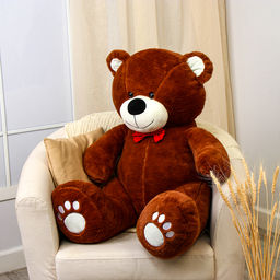 Мягкая игрушка «Медведь» с красным бантиком, 90 см