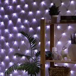 Гирлянда Сеть 2?2 м, IP20, тёмная нить, 224 LED, 8 режимов, 220 В, свечение белое