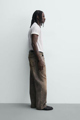JEANS BAGGY FIT / Gris / Tostado