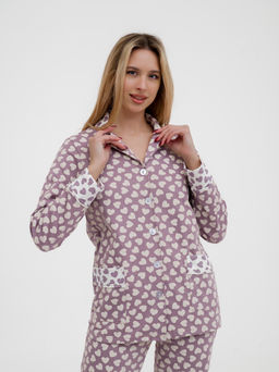 Пижама женская из футера Салли молочный