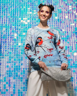 авторский свитшот с дизайнерским принтом , джемпер - Sahar art lab фото 16