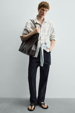 BOLSO SHOPPER PIEL CINTUR?N / Marr?n - Zara фото 2