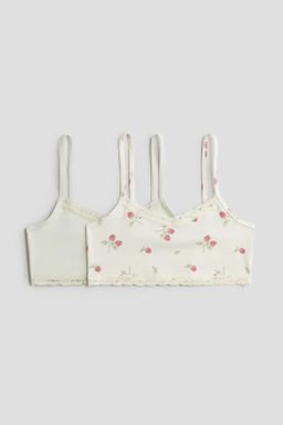 Pack de 2 crop tops con ribete de encaje