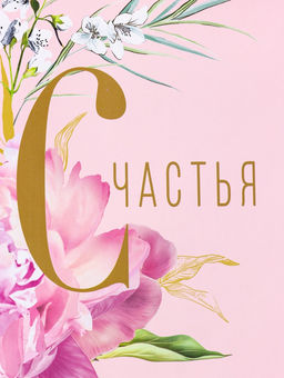 Цена за 2 шт. Пакет подарочный ламинированный Счастья и радости 18?22.3?10 см