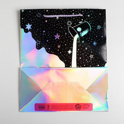 Пакет подарочный голографический, упаковка, Follow your dreams, 23 х 27 х 11.5 см