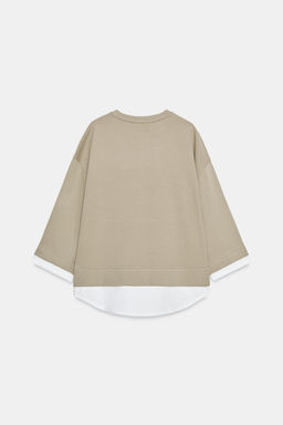 SUDADERA COMBINADA MANGA LARGA / Camel medio - Zara фото 6