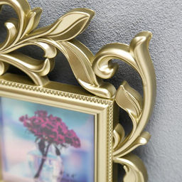 Фоторамка - коллаж на 5 фото 10?15 см, 10?10 см Флористика, пластик, мультирамка, золотая, 40?36 см