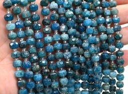 Бусины из апатита рондель гр.7*5мм, 37см, 49 бусин Радуга камня