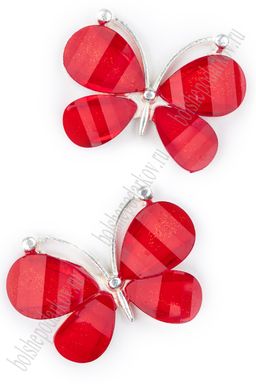 Серединка ювелирная "Бабочка" (2 шт) SF-7049, красный