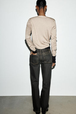 WOOL BLEND CARDIGAN WITH LONG SLEEVES - Zara фото 4