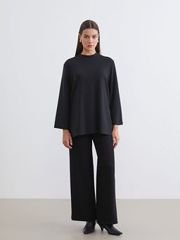 Bisiklet Yaka Oversize Kad?n Sweatshirt Tunik