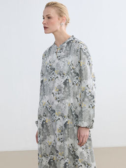 Hakim Yaka F?rf?rl? ?i?ekli Elbise