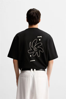 CONTRAST EMBROIDERY T-SHIRT - Zara фото 3