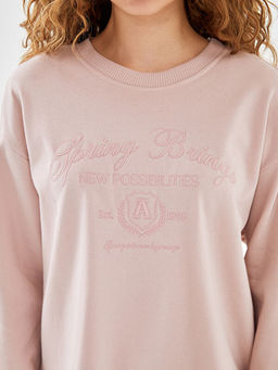 Bisiklet Yaka Nak??l? Kad?n Sweatshirt