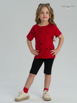 Костюм Актив сердечки на красном-черный - Sovalina фото 2