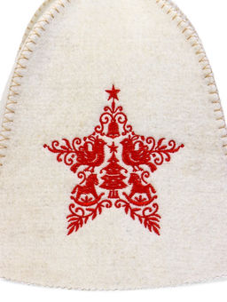 Шапка для бани и сауны Звезда, полушерсть