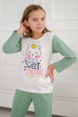 Пижама детская из футера Кисонька мятная березка - Амадэль фото 2