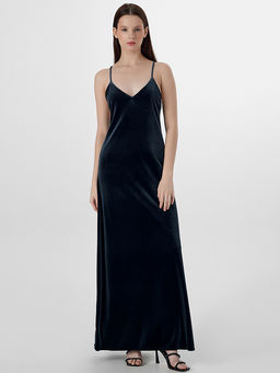 Сарафан женский черный велюровый