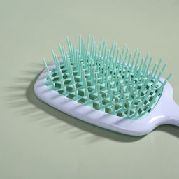 Расчёска массажная, широкая, вентилируемая, 8.5×20.5 см, белая, бирюзовая