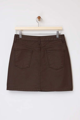 Kahverengi Kaplamal? Mini Denim Etek TWOSS26ET00003 - Trendyolmilla фото 2