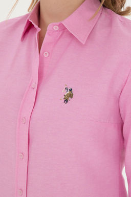 U. S. Polo Assn / Женская розовая базовая рубашка с длинным рукавом - U.s. polo assn фото 14