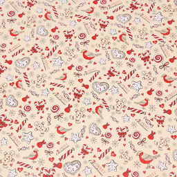 Цена за 2 шт. Бумага упаковочная новогодняя глянцевая «Рождественская конфета», 70×100 см, 1 лист