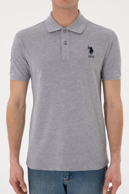 Erkek Slim Fit Polo Yaka Gri Melanj Basic Ti__rt Sepette S_rpriz _ndirim - U.s. polo assn фото 7