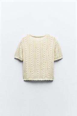 KNIT ROMANTIC TOP WITH LACE AND FAUX PEARLS - Zara фото 5