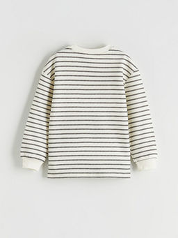 Bisiklet Yaka ?izgili Erkek ?ocuk Sweatshirt