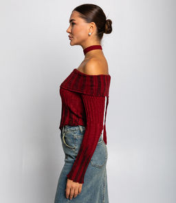 Джемпер #КТ1139, бордовый - Dommod фото 2