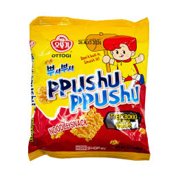 Снек из лапши со вкусом токпокки Хрум-Хрум Ppushu Ppushu Noodle Snack Tteokbokki Flavored Ottogi, Корея, 90 г