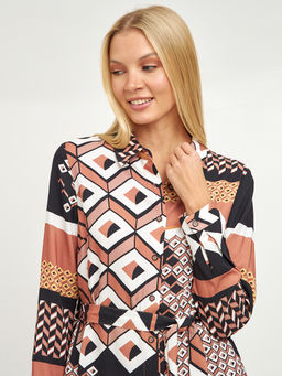 платье миди с длинным рукавом на поясе - Glenfield фото 8