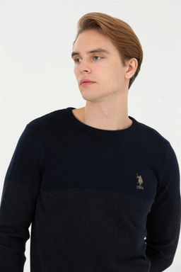 Мужской темно-синий вязаный свитер - U.s. polo assn фото 8