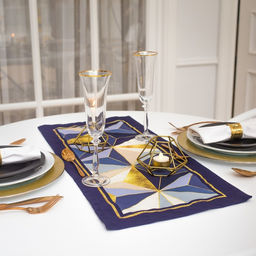 Цена за 2 шт. Дорожка на стол Этель «Геометрия» 30×70 см, 100% хлопок, саржа 190 г/м², синяя