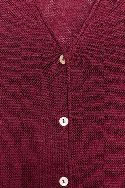 KNIT LINEN BLEND CARDIGAN - Zara фото 6