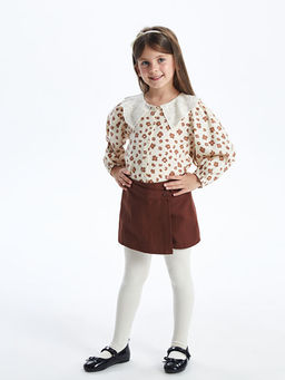 Bebe Yaka ?i?ekli K?z Bebek G?mlek ve ?ort Etek 2li Tak?m - Waikiki фото 5