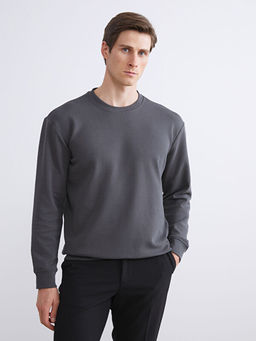 Bisiklet Yaka Nak??l? Erkek Sweatshirt