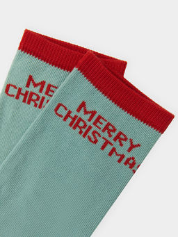 Цена за 5 пар! Носки детские эвкалиптовые с узором в виде Деда Мороза - Mark formelle фото 3