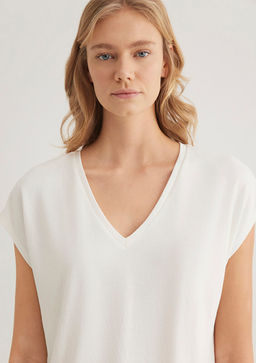 Lux Touch TENCEL TM Ekru Modal Tisort - Mavi фото 5
