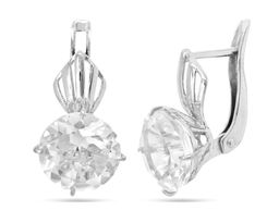 Серьги из серебра горный хрусталь, СПН37185