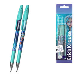Цена за 24 шт. Набор из 4 ручек гелевых сo стираемыми чернилами ErichKrause R-301 Magic Gel Stick Aquamarine 0.5, цвет чернил синий (в пакете)