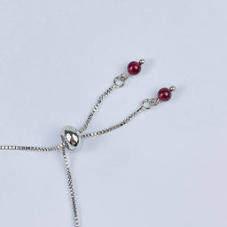 Браслет (на любовь) регулируемый из Розового кварца, Лунного камня и Граната - Радуга самоцветов фото 3