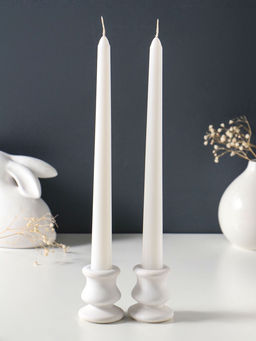 Цена за 2 шт. Свеча античная 25 см (набор 2 шт) 58 гр, 7 ч, цв. белый