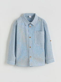 ?izgili Keten Kar???ml? Erkek ?ocuk G?mlek